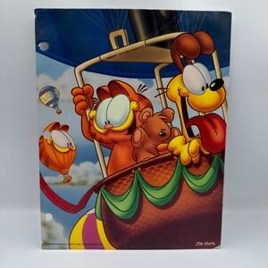 Vintage 1978 Garfield Mead Portfolio Folder Hot Air Balloon Odie Pooky Jim Davis